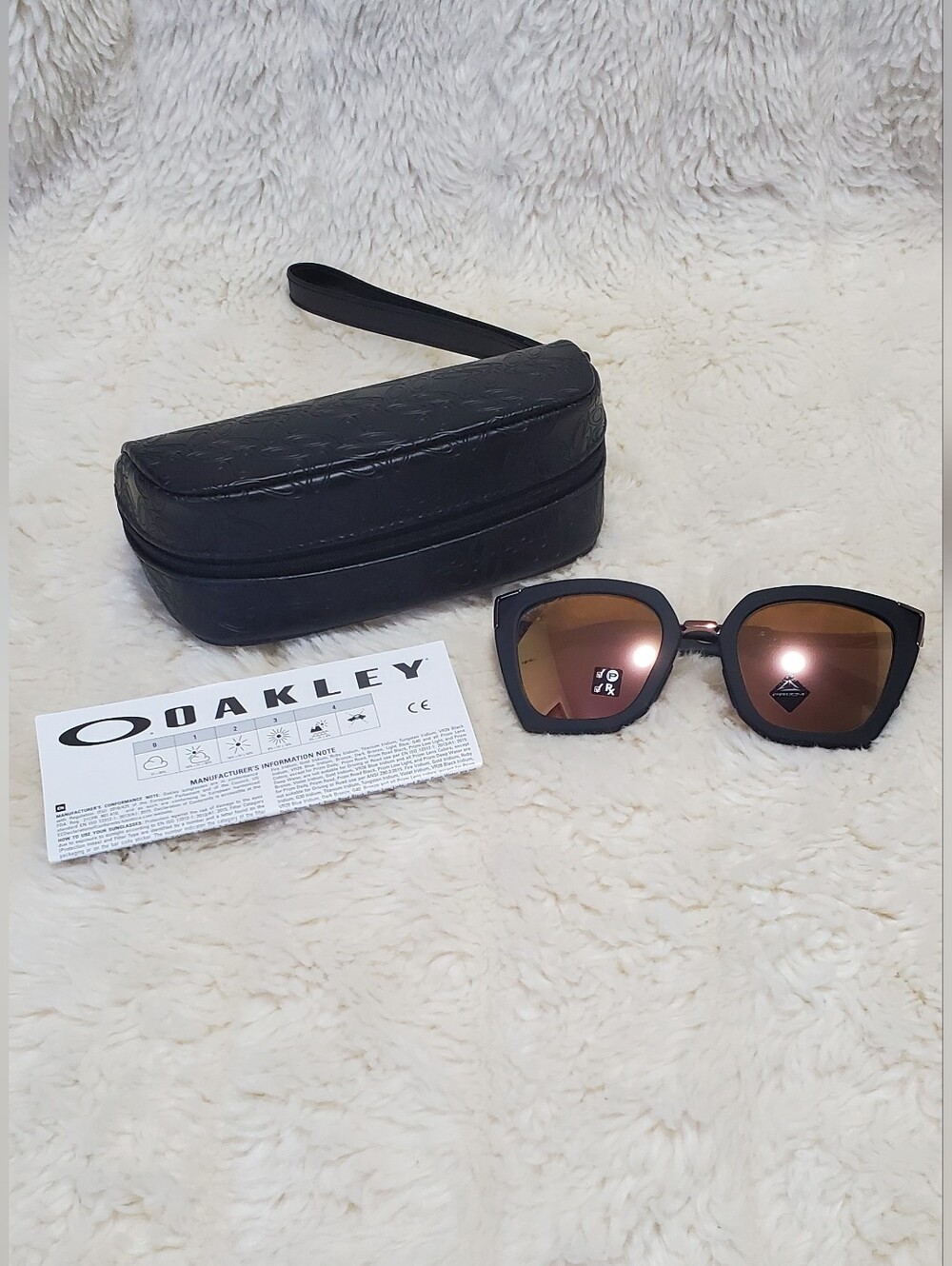 Oakley Women's Black Frame Sunglasses with Brown Lenses